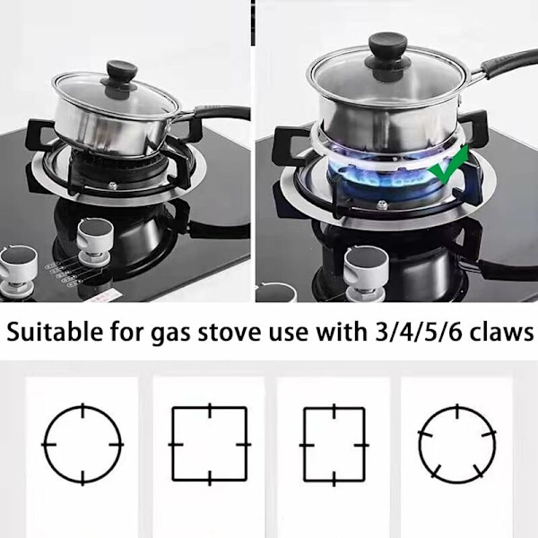 2 stk Gassreduserer for Komfyr Gassreduserer Wok Holder Gasskomfyr Wok Holder Gassring Gasskomfyr Kjøkken Gassholder for varm kaffe Moka Pot (6.1in/15.5cm)