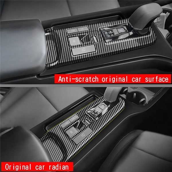 Bil Blank Sort Central Control Gear Shift Panel Dekal Interiør Modifikation til Prius 60 Serie 2022-2023