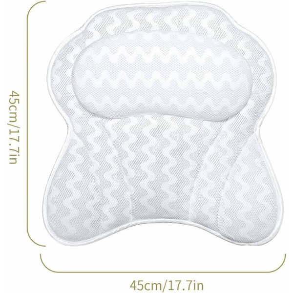 Kylpytyyny, ylellinen kylpy- ja kylpylätyyny, jossa 3D-ilmaverkko-teknologia ja 6 imukuppia - Fei Yu
