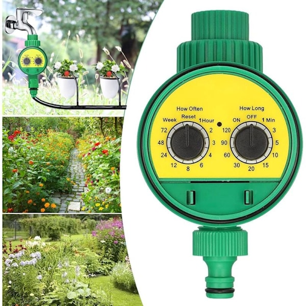 Automatisk Bevattningstimer, Slanganslutning Bevattningstimer LCD Sprinklerbevattningssystem Styrenhet för Gräsmatta Trädgård Växthus Balkong Jordbruk