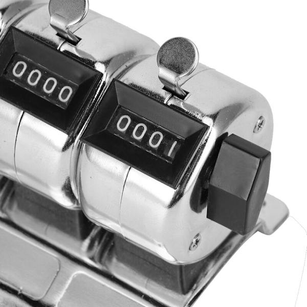 Metallimekaaninen laskuri 4 numeroa, manuaalinen napsautin, 5 yksikköä, ruostumaton teräs, laskentatyökalut