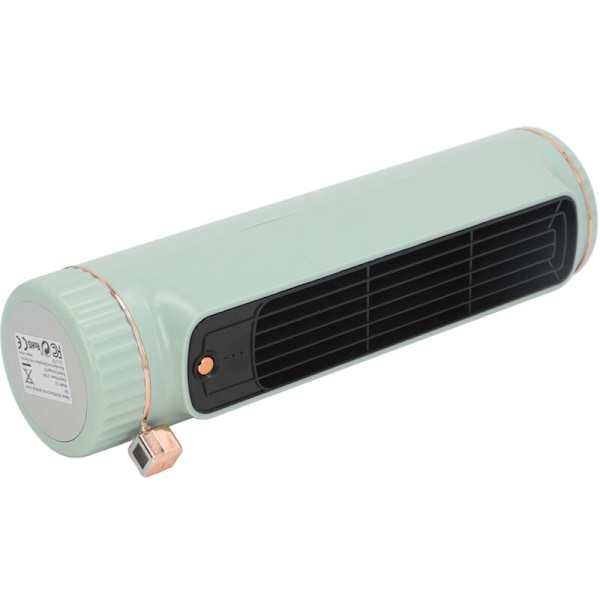 Bladeløs Bordkøleventilator, 3 Hastigheder, Stille, Genopladelig, til Soveværelse, Kontor, Udendørs, Grøn