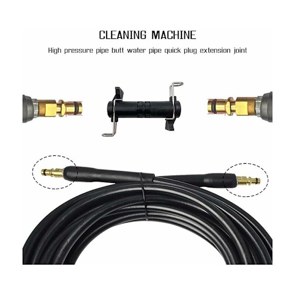 1 x Forlængerled Adapter Vaskemaskine Vaskemaskine Højtryksrenser Vandslange Kompatibel med Karcher K2 K3 K4 K5 K6 K7