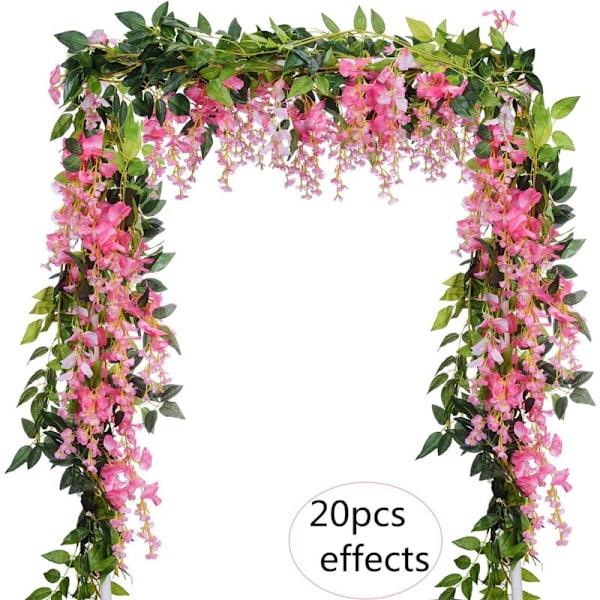 4 Stykker 2 Meter / Stykke Kunstig Filigran Wisteria Girland Kunstig Wisteria Hængende Blomst Have Bryllup Blomsterdekoration