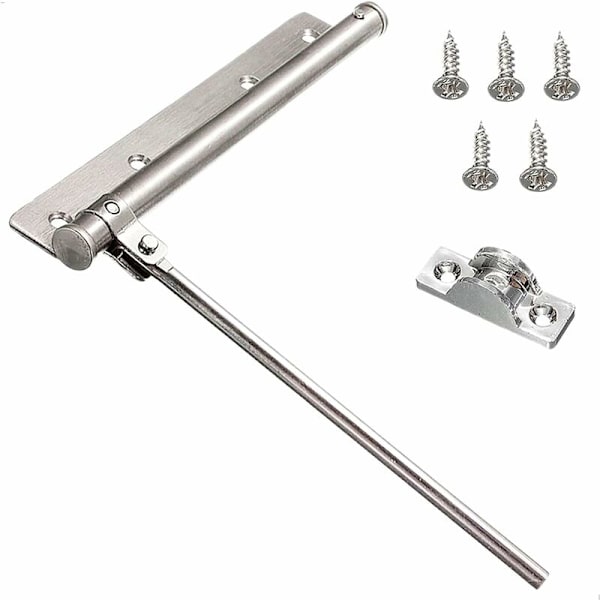 Dørlukker i rustfrit stål, justerbar kraft, selvlukkende dørlukker, kernediameter 7 mm, let og stærk, holdbar sølvfjeder dørlukker. H