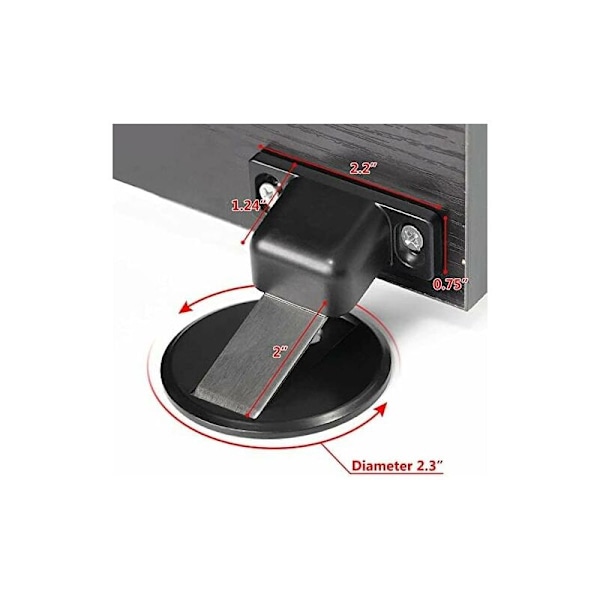 Osynlig Dörrstopp, Magnetisk Dörrstopp i Rostfritt Stål, Med Lim, Ingen Borrning Krävs, Passar Dörrfogar Mellan Ca 0,2-0,4cm, 3-pack