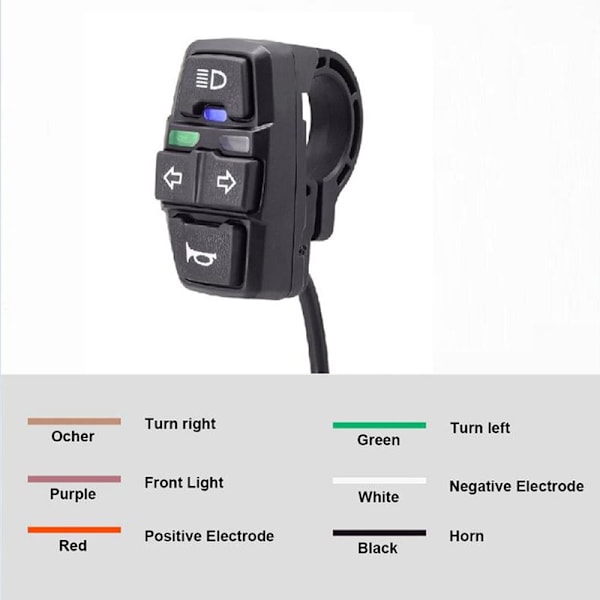 Ebike+ Lysbryter og roterende lysbryter Intelligent elektrisk sykkel DIY-tilbehør, 36V