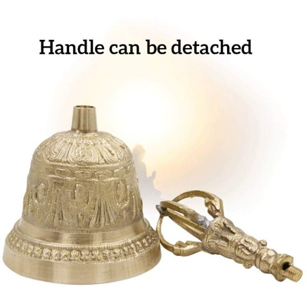 Dorje Vajra Bønneklokker Håndlavet Tibetansk Buddhistisk Meditation Klokke Messing Brug til Tempel Hjem Bryllup