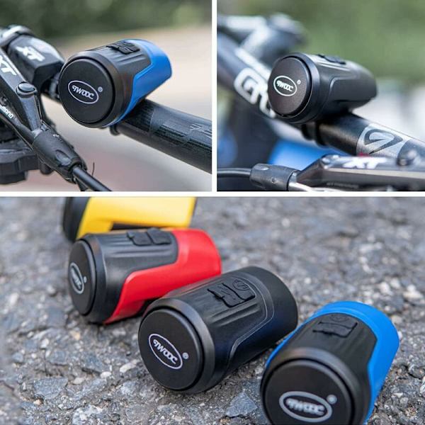 Elektrisk cykelklocka, stöldskyddsljudlarm elektronisk cykelhorn, 4 ljudlägen, USB-laddningsbart batteri, vattentätt larm (svart)