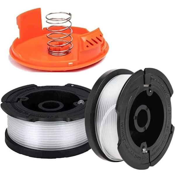 Nylonlinjespole reservdelar svart och decker A6481 A6485 AF-100 trimmer (linjelängd 9,1 m diameter ⌀1,65 mm) (Black & Decker AF-100, 2 stycken)--