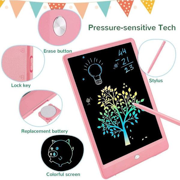 LCD-skrivetavle Doodle Board, 10 tommer (rosa)