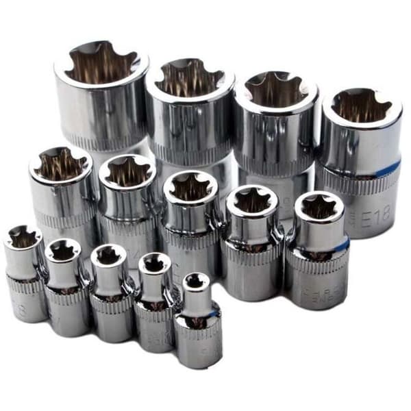 E Star E4-E24 E-Torx naaras Torx-hylsysarja ulkoinen kuusiokoloavainmutteri 14 kpl