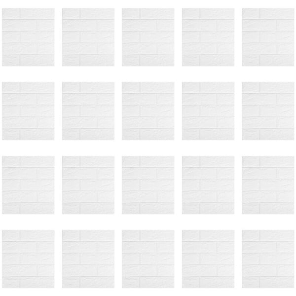 20 kpl itseliimautuvaa 3D-tiiliseinätarraa DIY vedenpitävä vaahtotapetti makuuhuoneen keittiön katon taustaseinätarra-A