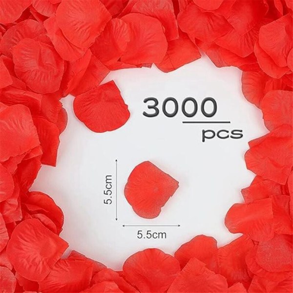 3000 Rosenblad, Konstgjorda Blommor, Rosenblad för Säng och Alla Hjärtans Dag Dekorationer, Gifta Mig Dekorationer, Konstgjorda Rosenblad