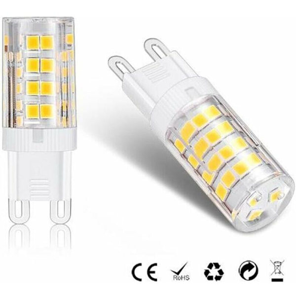 G9 LED Pære, Varmt Hvidt 3000K 5W G9 LED Pære svarende til 40W halogenpærer 420 lumen ikke dæmpbar, pakke med 10 [Energiklasse A+]