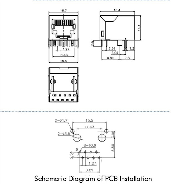 20 stk RJ45-kontakt 8-pin kabelgrensesnittkontakt Skjermet hunn 8P8C modulær nettverkskontakt LAN-adapterkontakt