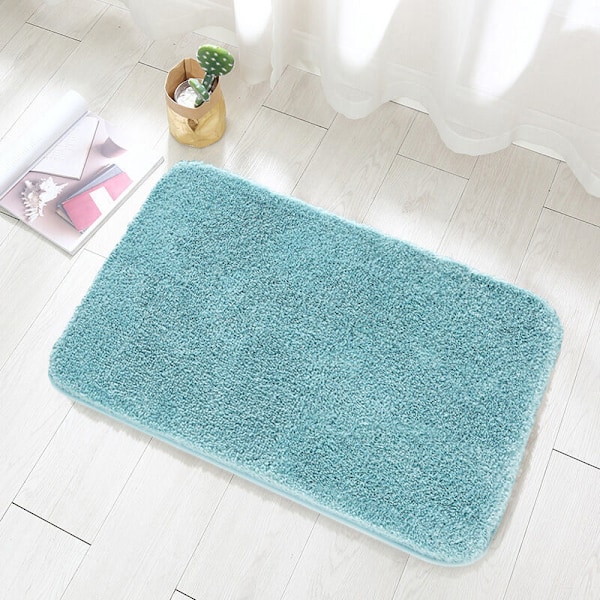 Skridsikker Ekstra Tyk Bademåtte Mikrofiber Absorberende Brusemåtte til Badeværelse Maskinvaskbar Tyk (Grøn, 50 x 80cm)
