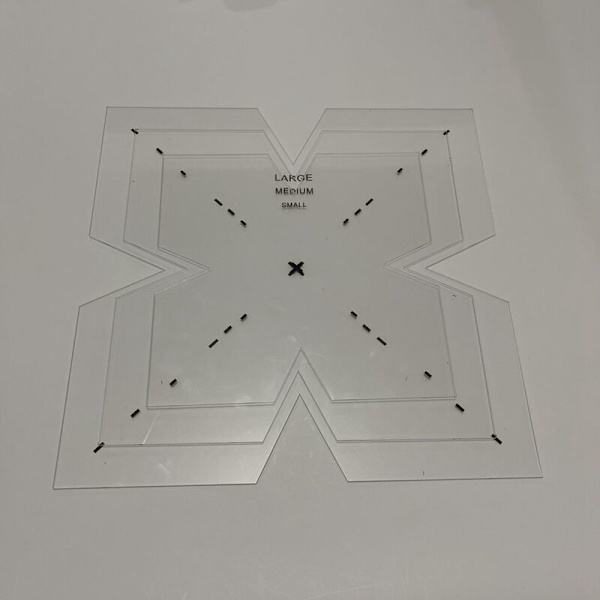 10x10 Tum Skål Mall, Kuvert Sömnad Quiltning Skärning Schablon Hantverk DIY
