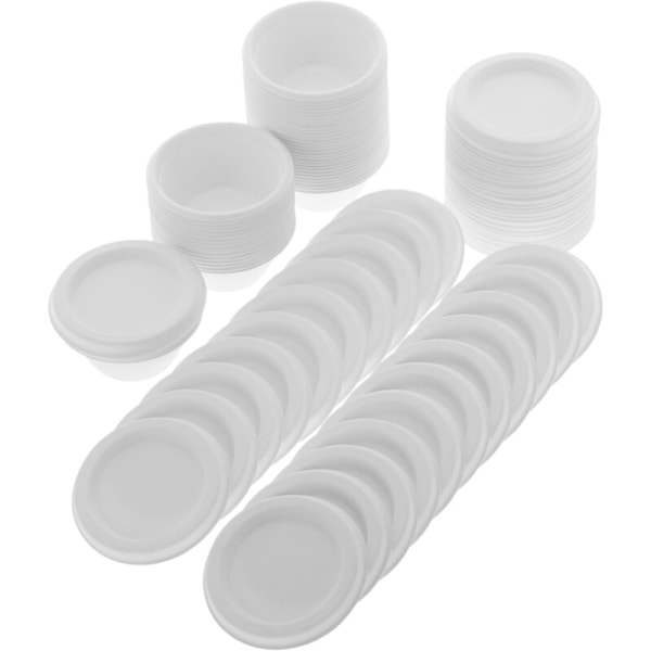Mini Biologiskt Nedbrytbar Bagasse Terrin med Lock 60 ml, 50 st