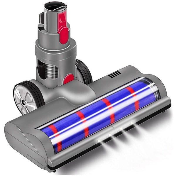 Turbo Elektrisk Motoriseret Børste til Dyson V7 V8 V10 V15 V11 V12 Hurtig Udløsning med Bløde Rullebørster med LED-lys