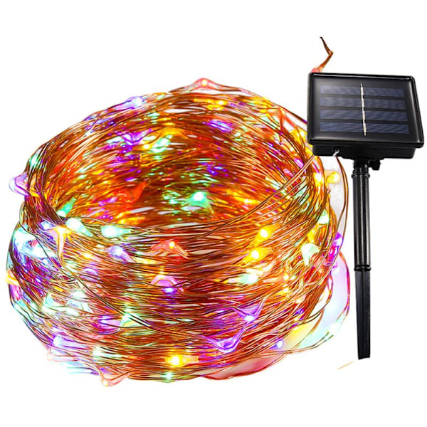 Solcellsstränglampa LED Stjärnlampa 7 meter 50 LED för Terrass Bonsai Bröllop Fest, Automatisk På/Av - fyra färger