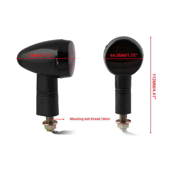 Universal Motorcykel Sort Røg Led Blinklys Indikator Lys til Cafe Custom