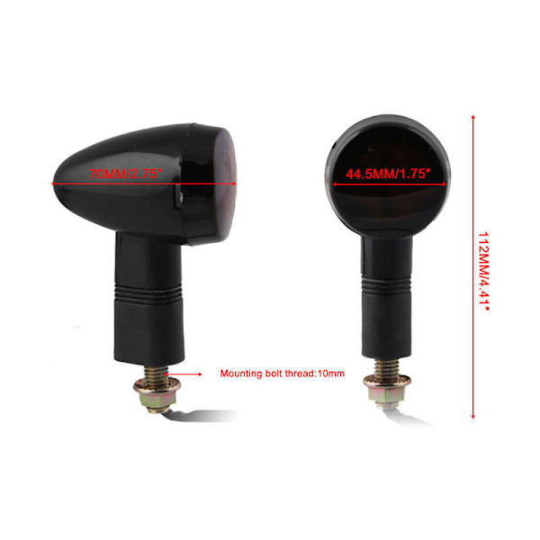 Universal Motorcykel Svart Rök Led Blinkers Indikatorljus för Cafe Custom
