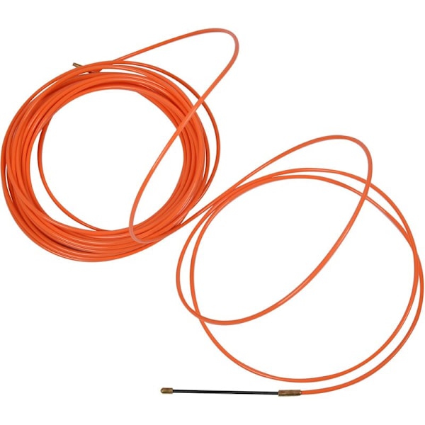 4Mm 15 Meter Orange Nylon Guide Elektrisk Kabel Trekkstang Duct Snake Rodder Fisketape Wire