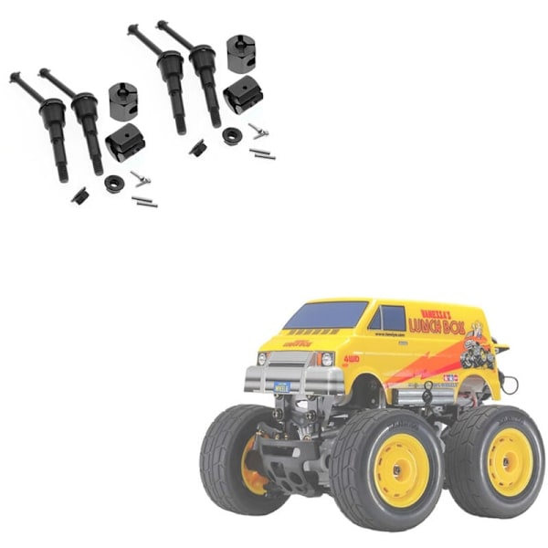 4 stk. CVD metalldrivaksel og adaptermuttere for SW-01 SW01 1/24 4WD oppgraderingsmonstertruck fjernkontrollbil, 2