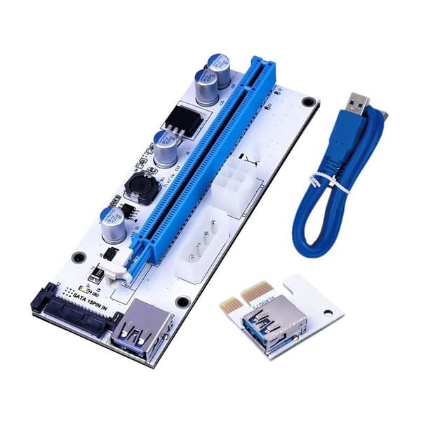 008S 1X til 16X VGA-kort forlængerkabel PCI-E DC-DC 60cm USB 3.0-kabel Riser-kort Riser-adapterkort til computer