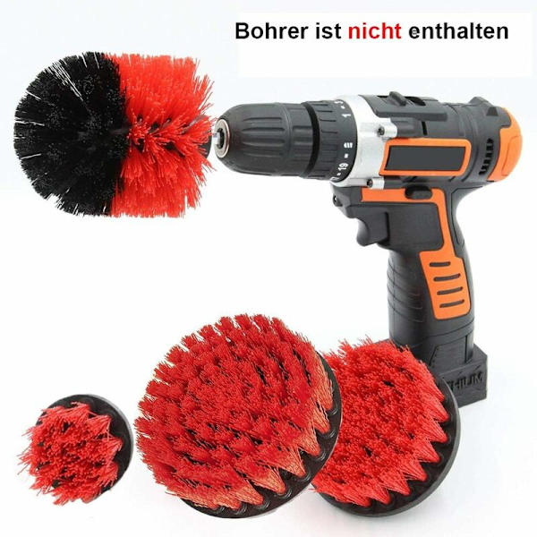 Borstset för rengöring av badkar, handfat, socklar, duschväggar och poolplattor (4-pack) Röd