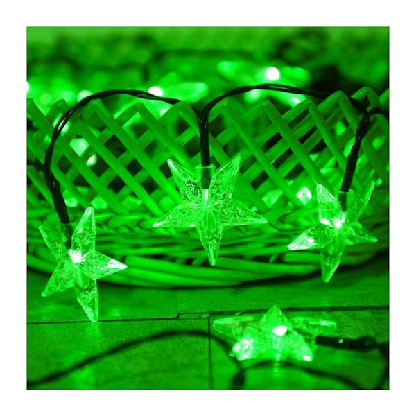 Solstjärna ljusslinga, solcellslampor för utomhusbruk, solstjärna ljusslinga utomhus vattentät (6M 30LED, grön)