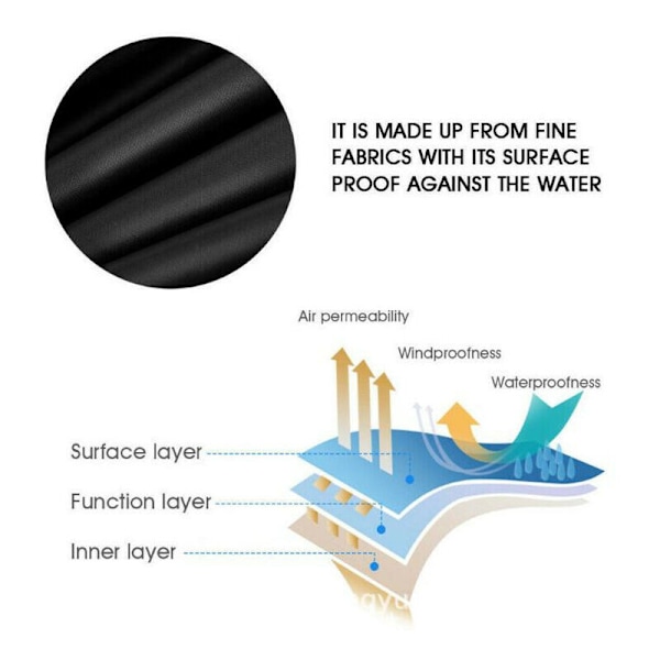 Skyddande Överdrag, Vattentätt, Vindtätt, UV-skyddande, 210D Oxfordtyg Skyddande Överdrag för Solstol, Deckstol (210x75x40/80cm) – Svart