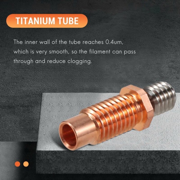 V6-TCrazy varmeavbrudd i helmetall Bi-Metal 3D-skriverdyse Titan og kobber Bi-Metal svelg for 1,75 mm V6 Hotend-oppvarming