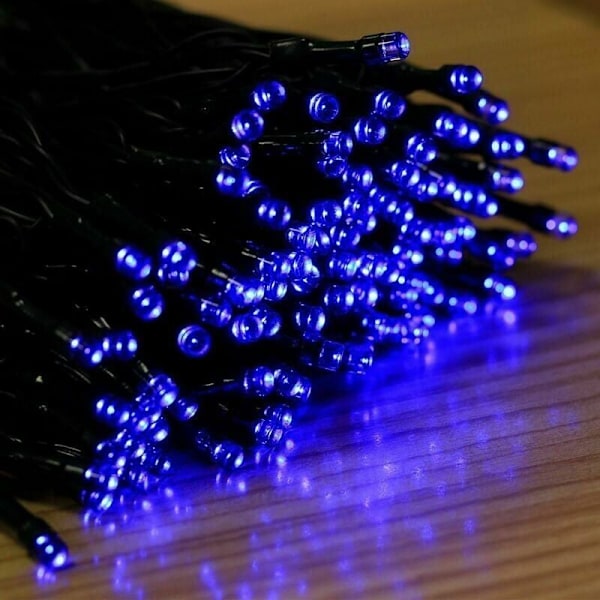 Blå 22M Solcellsdrivna Julgransbelysning 200 LED 8 Ljusuppsättningar Ljusgirlang Perfekt för Fest, Bröllop, Födelsedag och Utomhus Trädgård