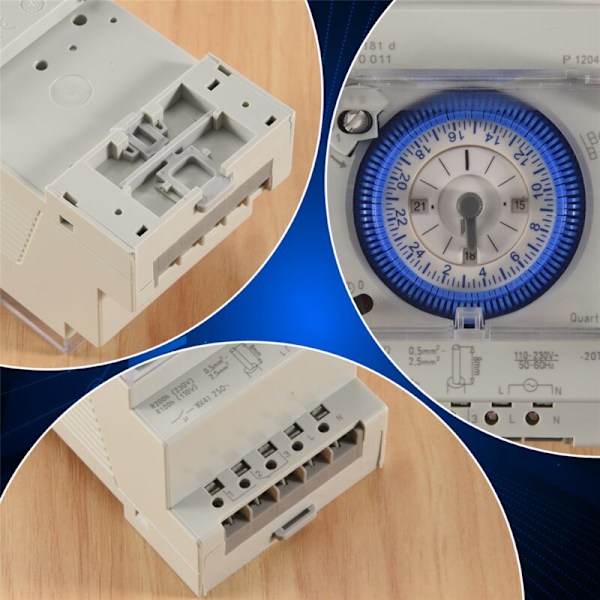 110V-220V 24 Timer Programmerbar Analog Mekanisk Tidsrelæ Stikkontakt SUL181D Helt Ny