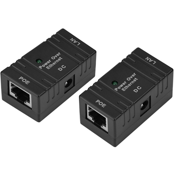 CCTV-asennustarvike, 2 kpl PoE-virtalähdettä, tukee 10-100 Mbps verkkosignaalin lähetystä, yhdistelmävirtamoduuli (musta)