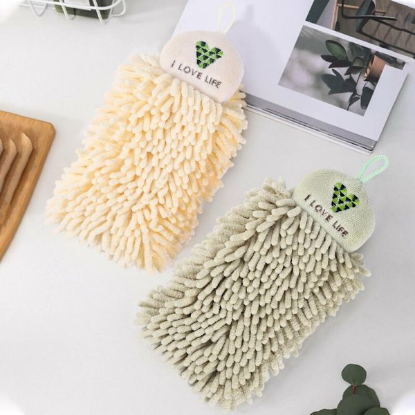 2-pack Kökshängande Handdukar Set Chenille Handduk Badrumshanddukar