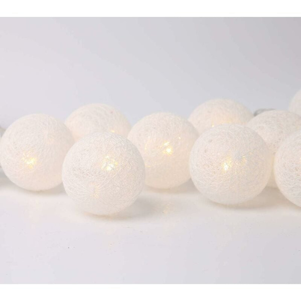 Bomuldskugle Lysstreng - 3M 20 LED Lysstreng med Stik til Soveværelse Gardin Fest Jul Fødselsdag Halloween Bryllup Babyværelse Romantisk Dekoration