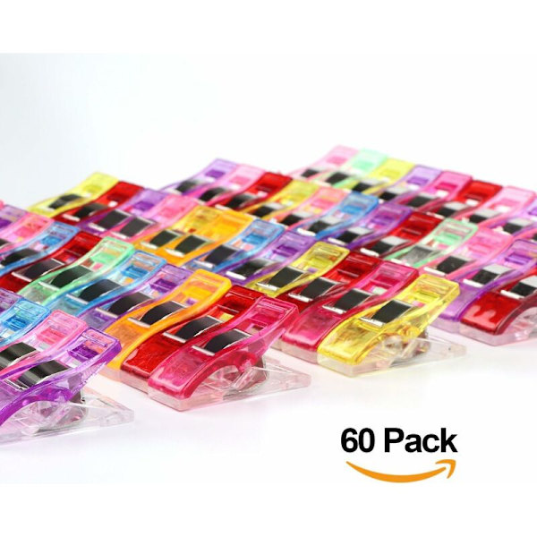 60 Kangasklipsit, Moniväriset Ommeltavat Tarvikkeet, Soljet, Patchwork, Muoviset Ommelkoneet, Ommeltavat Työkalut, Monikäyttöiset Tarvikkeet (60 Sekoitettua)