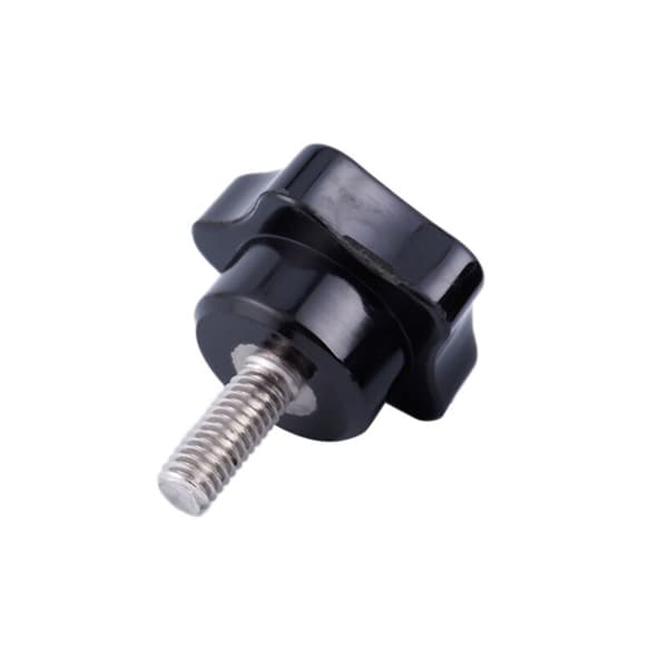 M6 x 15mm Han-gevind Stjernehoved Låsegreb Sort 6 stk