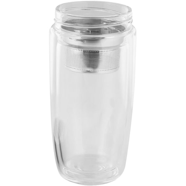 350 ml dubbelflaska bilmonterad skållningsglasflaska rostfritt stål filter blått tefilter