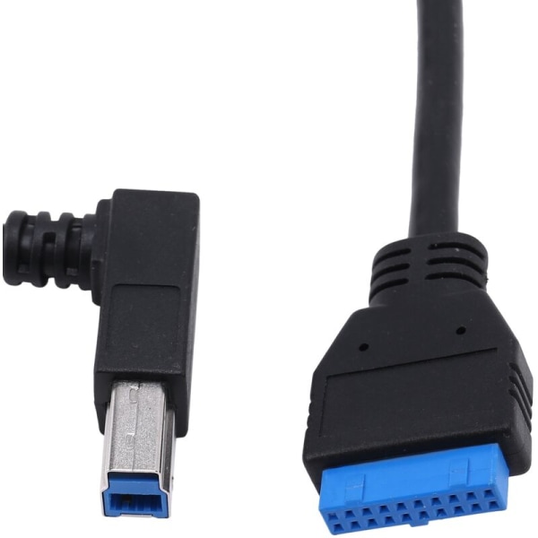 90 graders vinklet USB 3.0 B-type han A 3.0 hovedkabel 19-bens headerkabel 50 cm