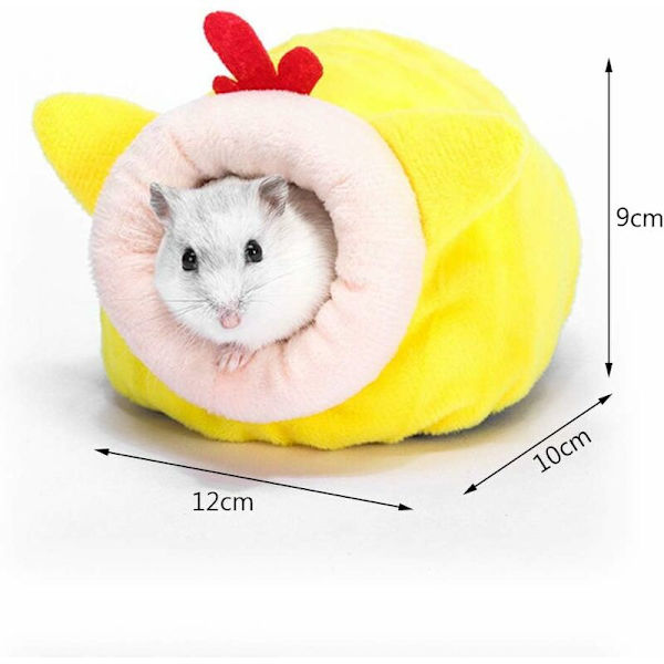 Hamster Liten Bomullsbo, Vintersovande Bo, Bomullskaninbo, Vintervarm Bomullssovbo för Smådjur Mini Igelkott, Gul