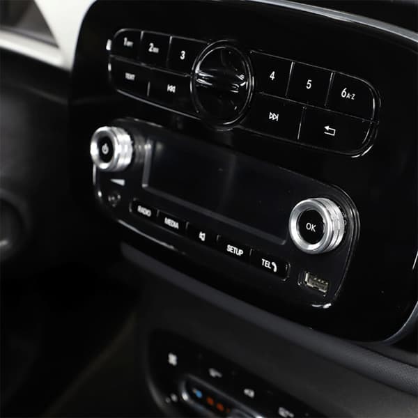 Car Volume Control Knap Cirkel Trim Ring Cover til Smart 2016-2021 (Ingen Skærm Version) Sølv