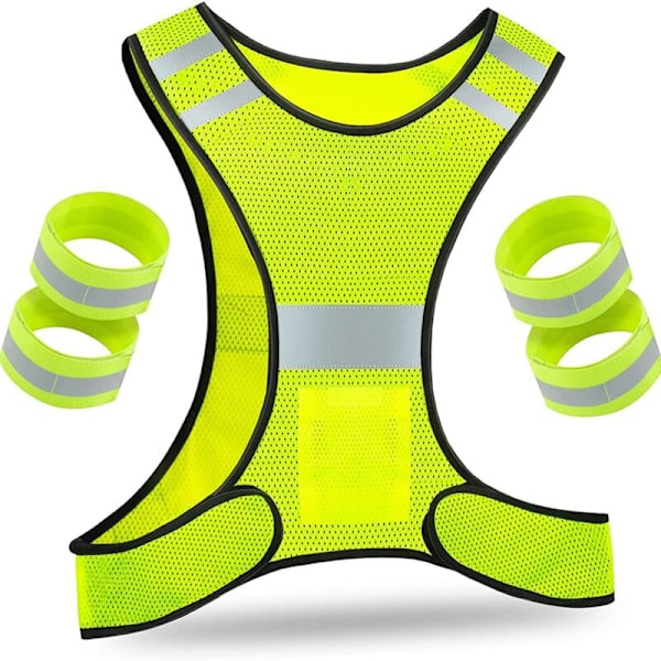 Reflekterende Vest - Høj Synlighed Cykelvest med Justerbar Lukning og 4 Reflekterende Jogging