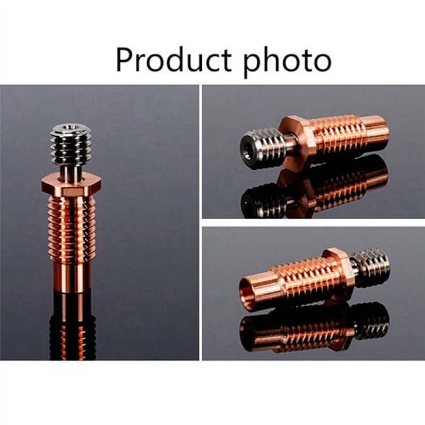 4 stk. Serie 3D Printer Opgradering Højtemperaturbestandig M6 Titanlegering Rød Kobber Hals Bimetal til V6 HOTEND