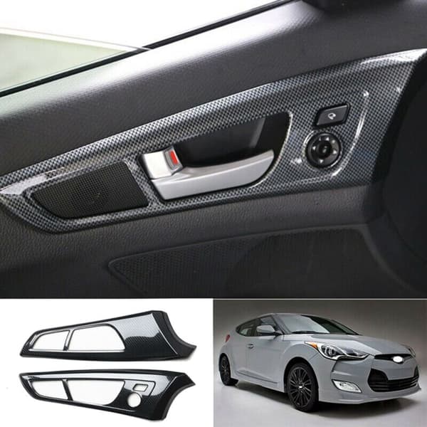 2 stk. for 2011-2017 Karbonfiber Interiør Inner Dørhåndtak Deksel Trim Panel Strip Dekorasjon