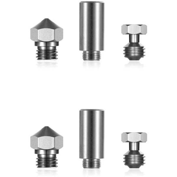 1 Set MK10 All Metal Hotend 0.4Mm Nozzle Heat Barrier Throat Tube for and I3 Connector 3D Printer