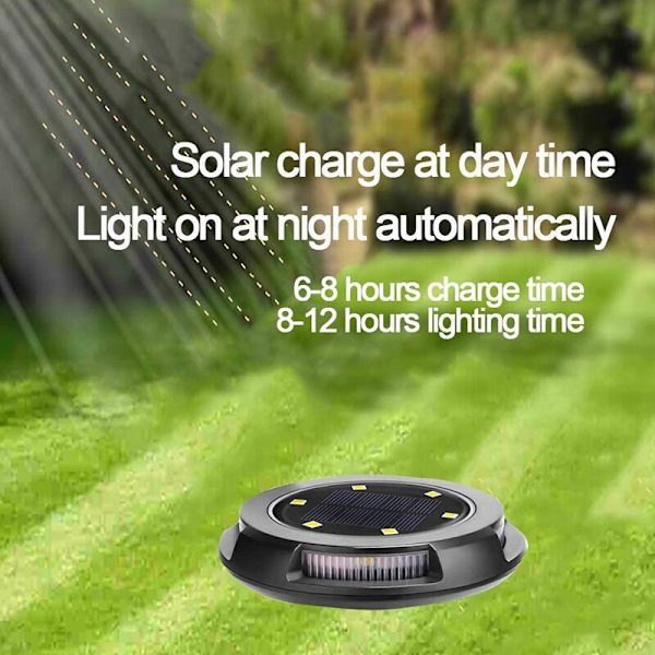 Solcellsmarklampa för utomhus, 10 LED Solcellsmarklampa, Solcellslampa för utomhus, Solcellslandskapsbelysning för trädgård, uteplats, gård, 8-pack